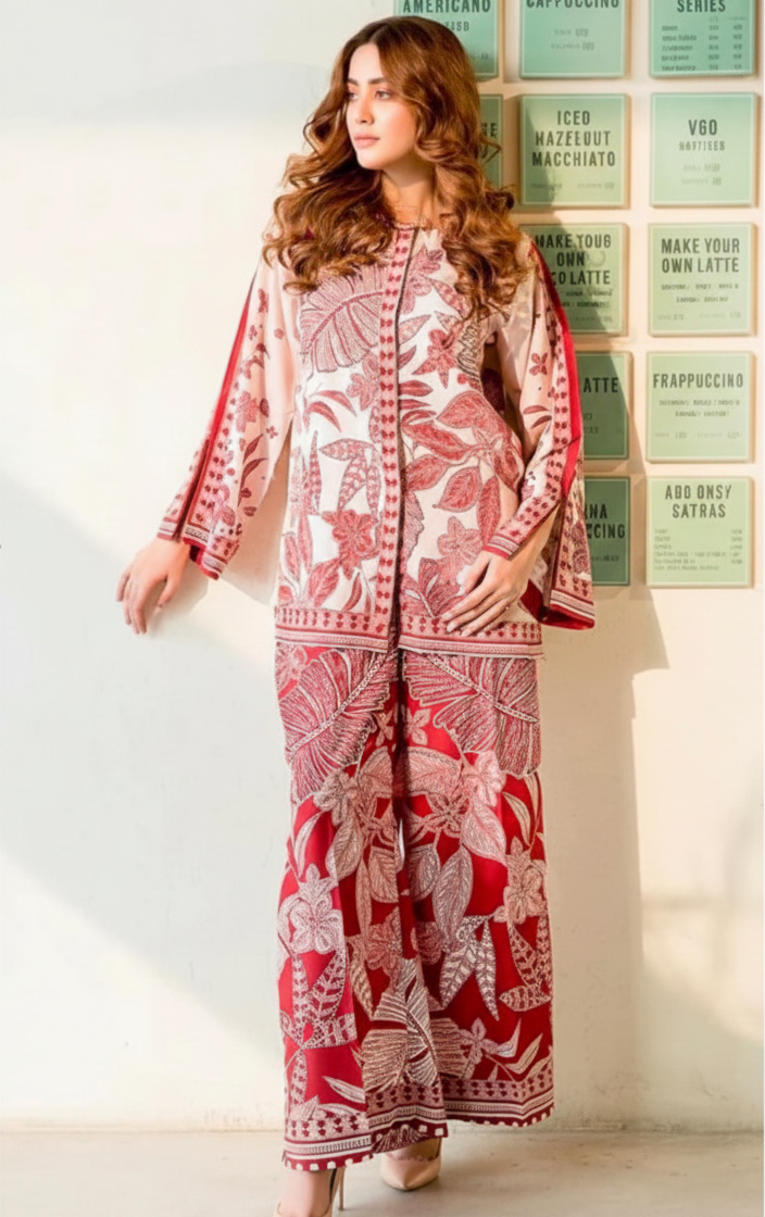 Co-Ord Set Ladies Unstitched 2 PC #018