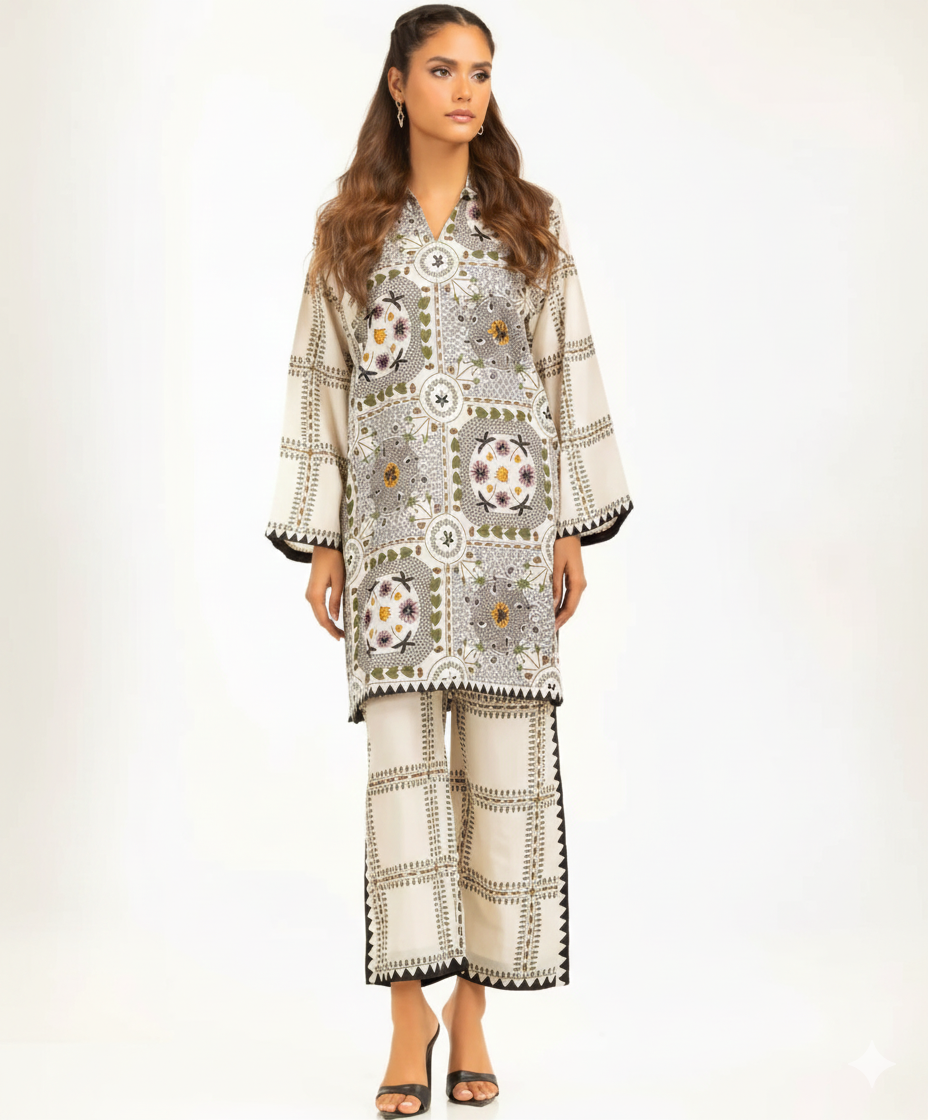 Co-Ord Set Ladies Unstitched 2 PC #023