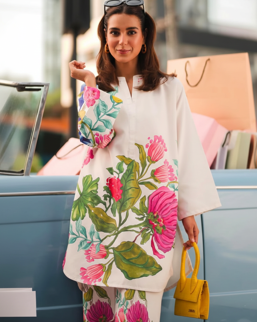 Co-Ord Set Ladies Unstitched 2 PC #028