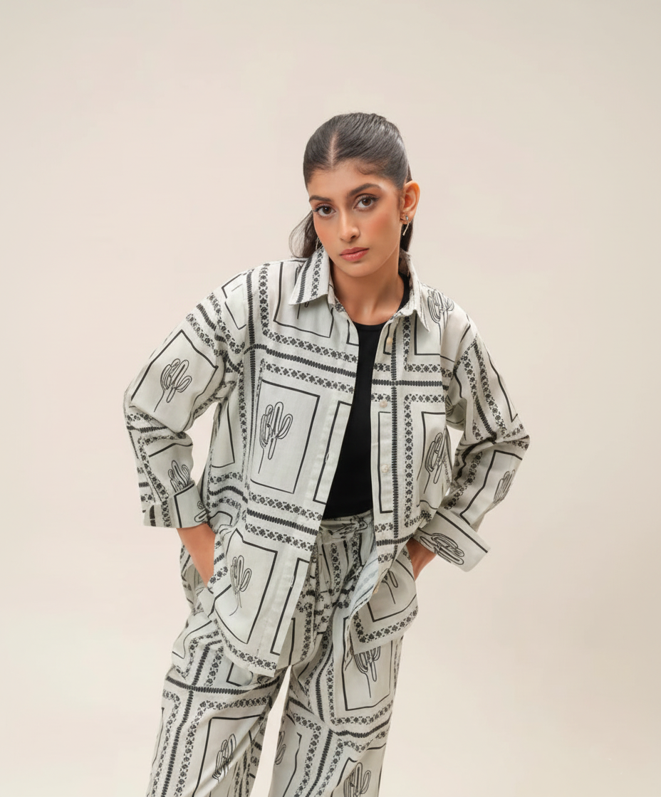 Co-Ord Set Ladies Unstitched 2 PC #030