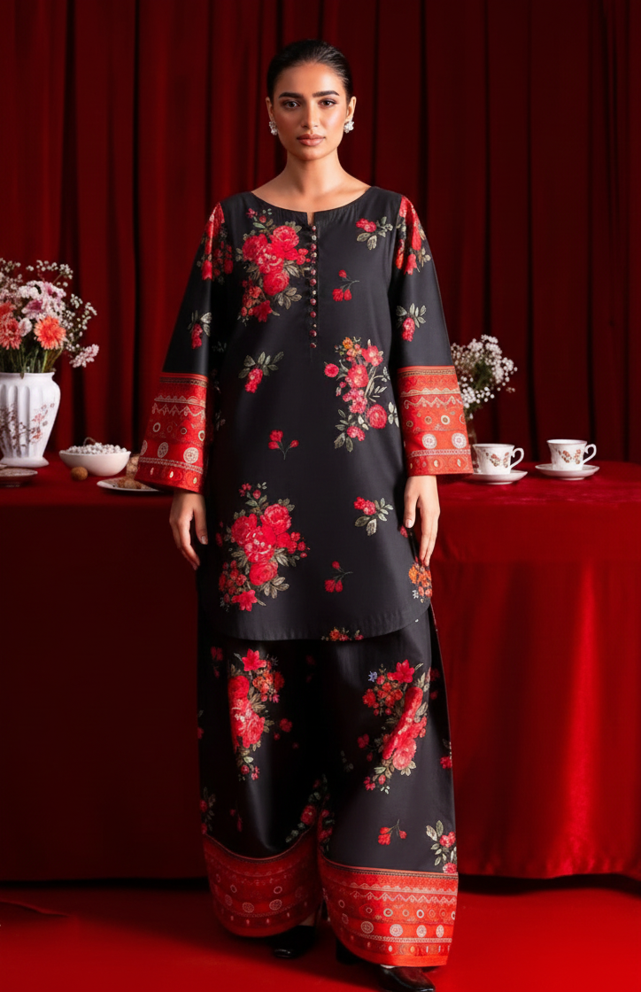 Co-Ord Set Ladies Unstitched 2 PC #035