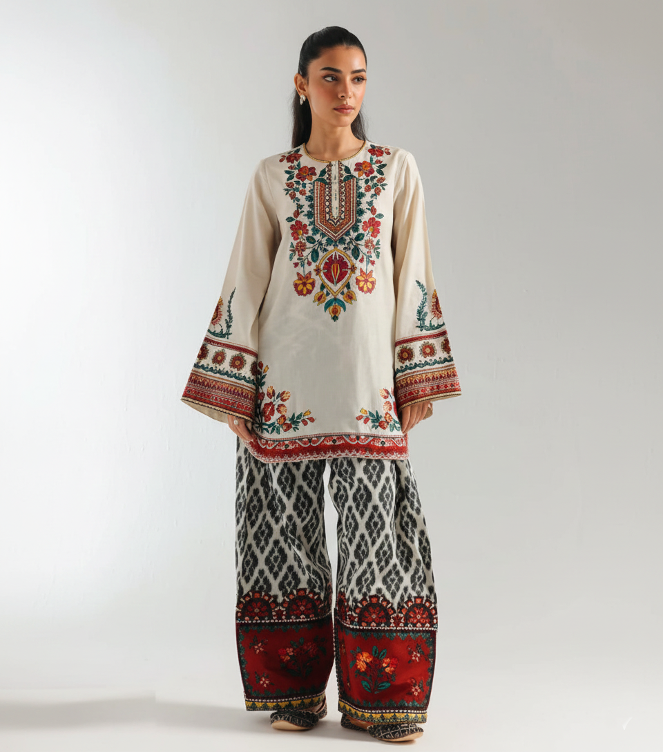 Co-Ord Set Ladies Unstitched 2 PC #004