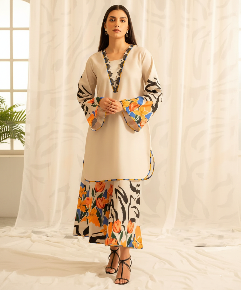 Co-Ord Set Ladies Unstitched 2 PC #040