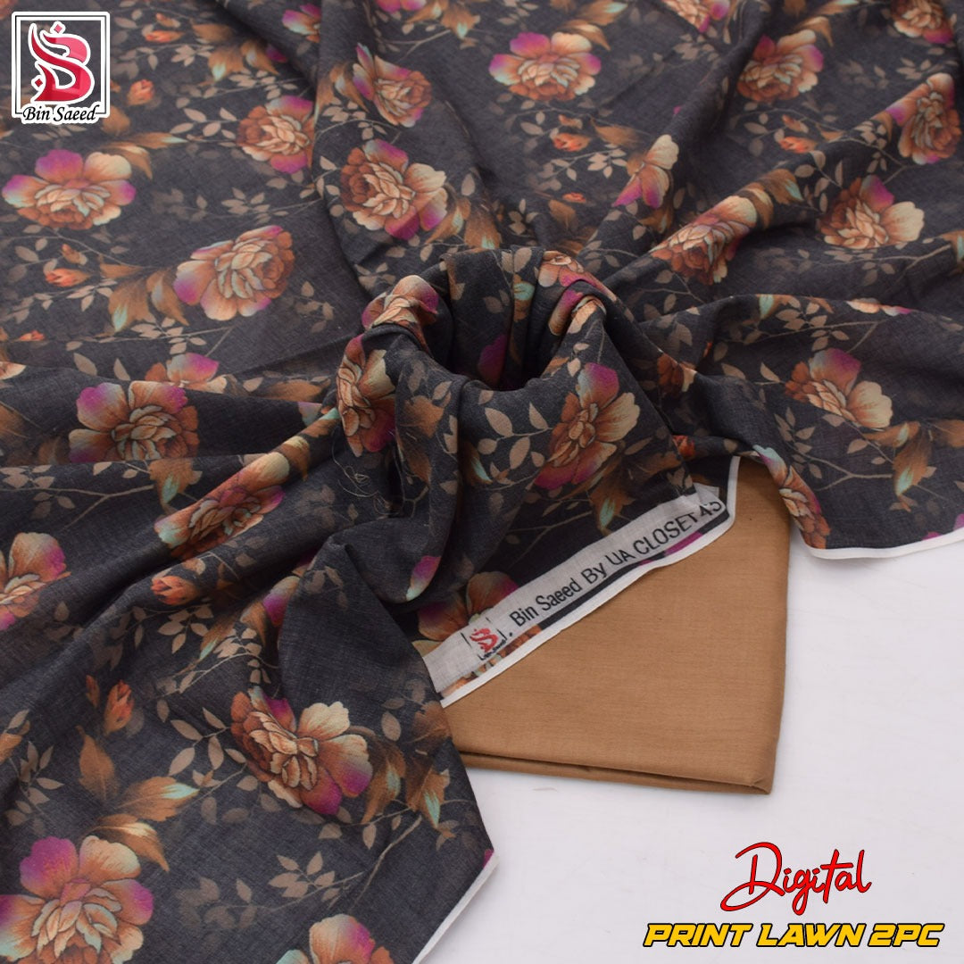 Lawn Ladies: 2-Piece Unstitched Floral Print #162