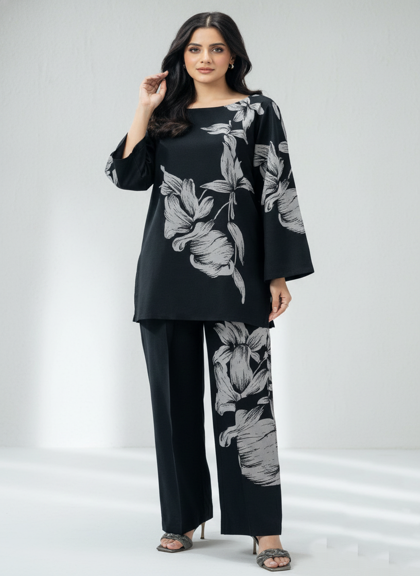 Co-Ord Set Ladies Unstitched 2 PC #062