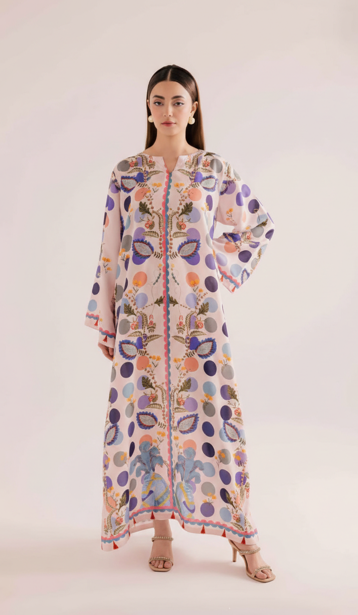 Long Co-Ord Set Ladies Unstitched 2 PC #080