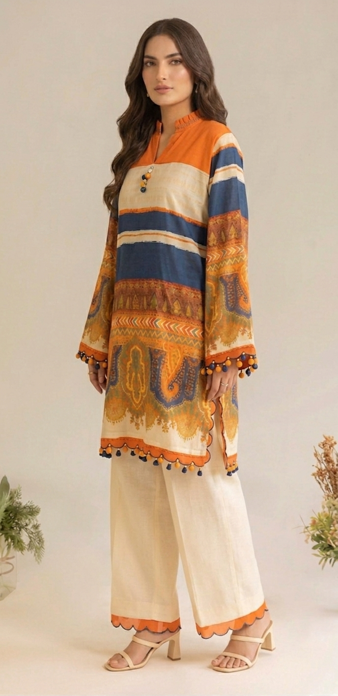 Co-Ord Set Ladies Unstitched 2 PC #085
