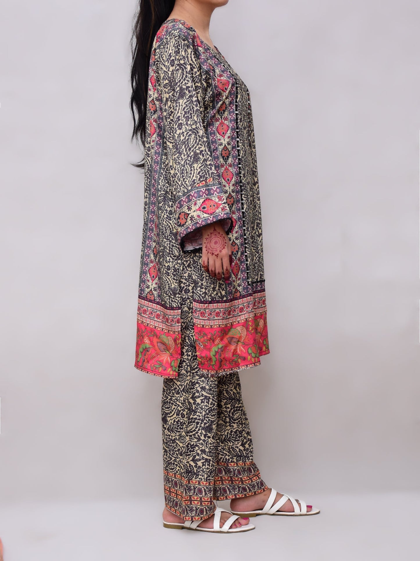 Premium Turkish Digital Linen with Mirror Winter Collection 2 PC