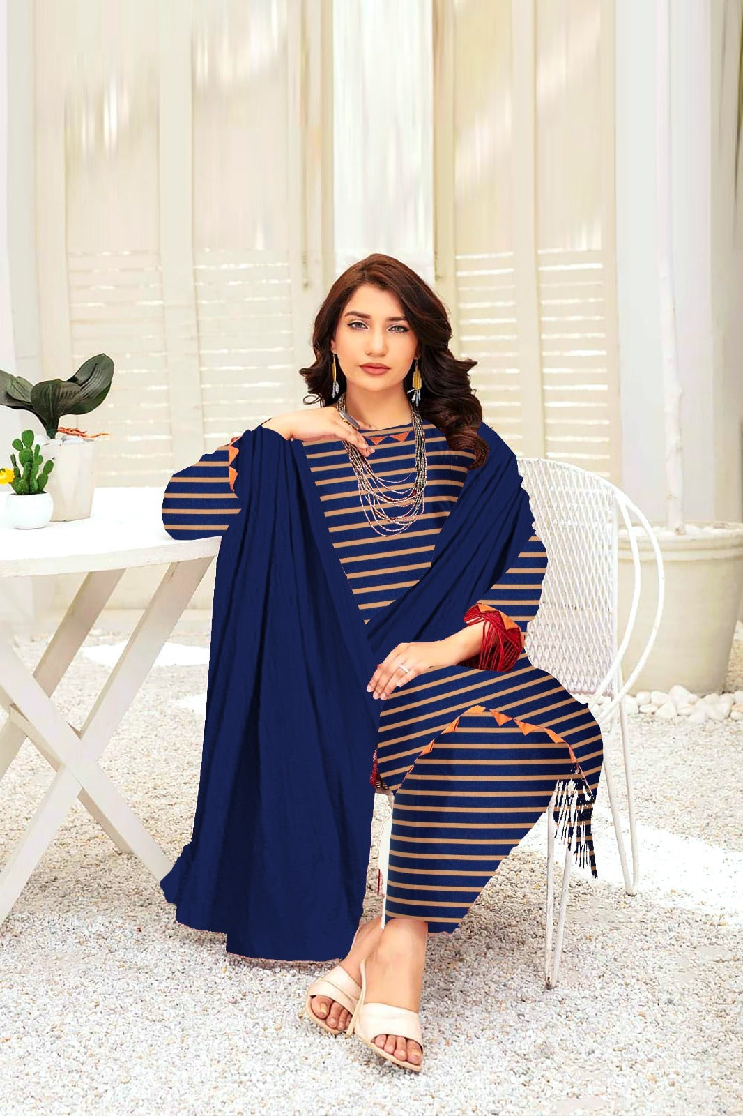 DYNASTY MICRO COTTON 4 SEASON STUFF ALLOVER PRINT UNSTITCHED 3 PC'S