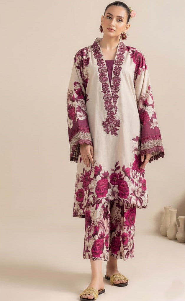 Co-Ord Set Ladies Unstitched 2 PC #012