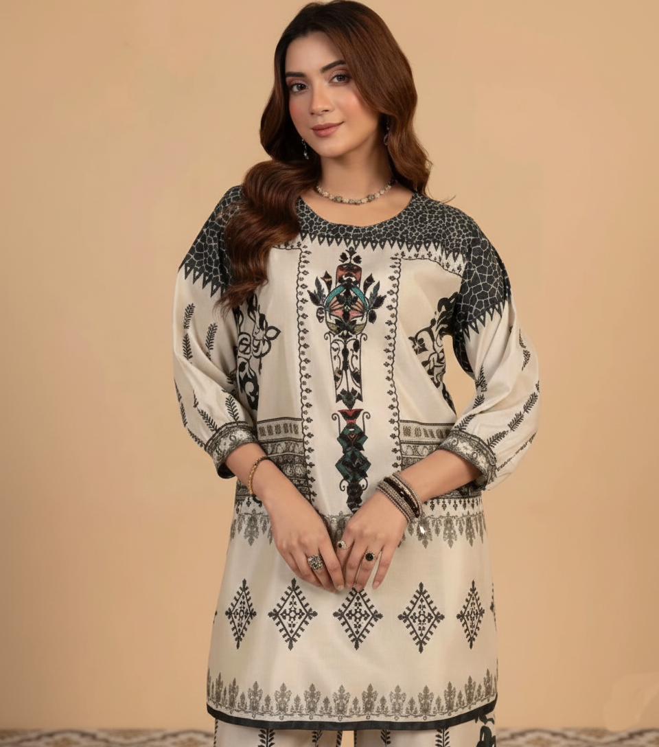 Co-Ord Set Ladies Unstitched 2 PC #016