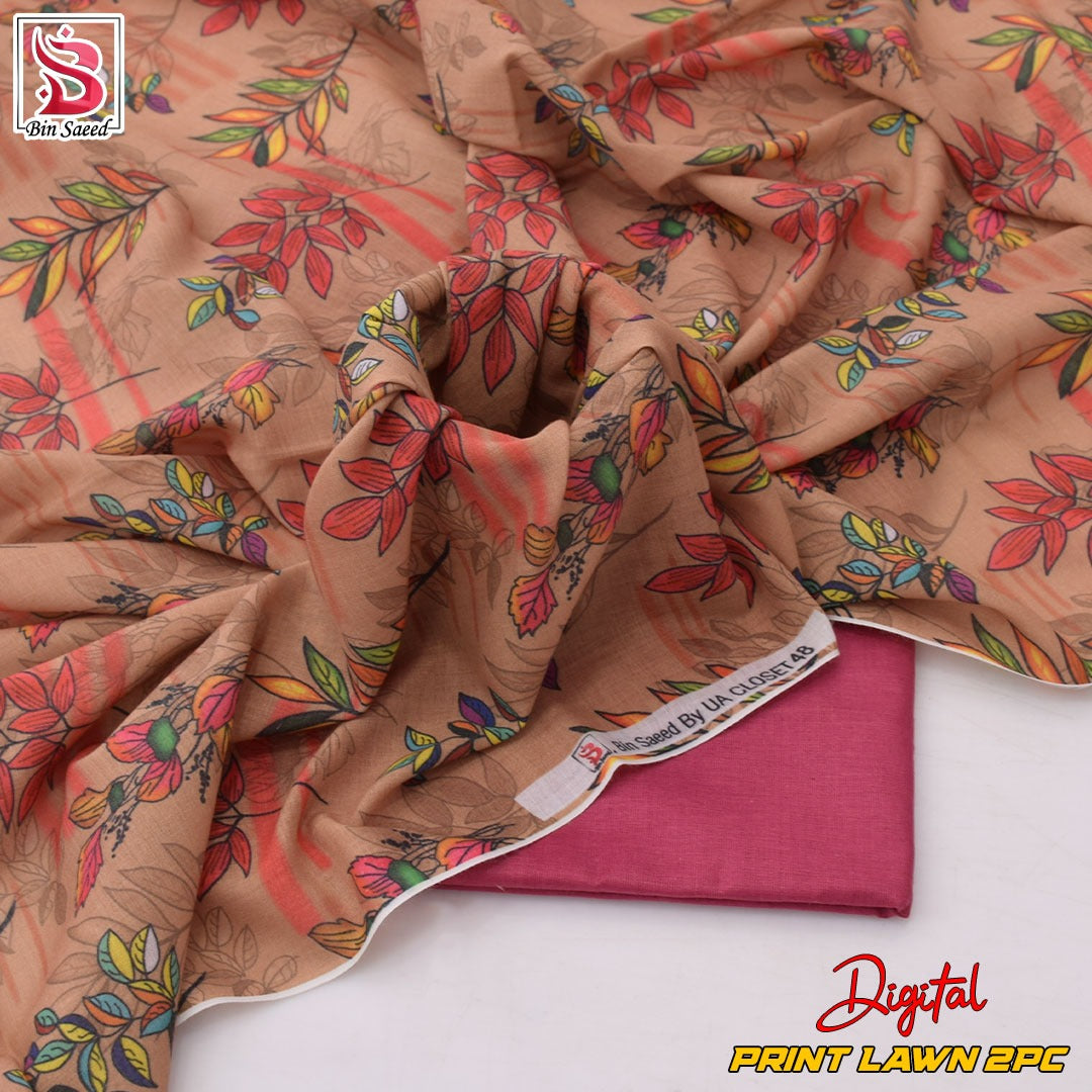 Lawn Ladies: 2-Piece Unstitched Floral Print #134