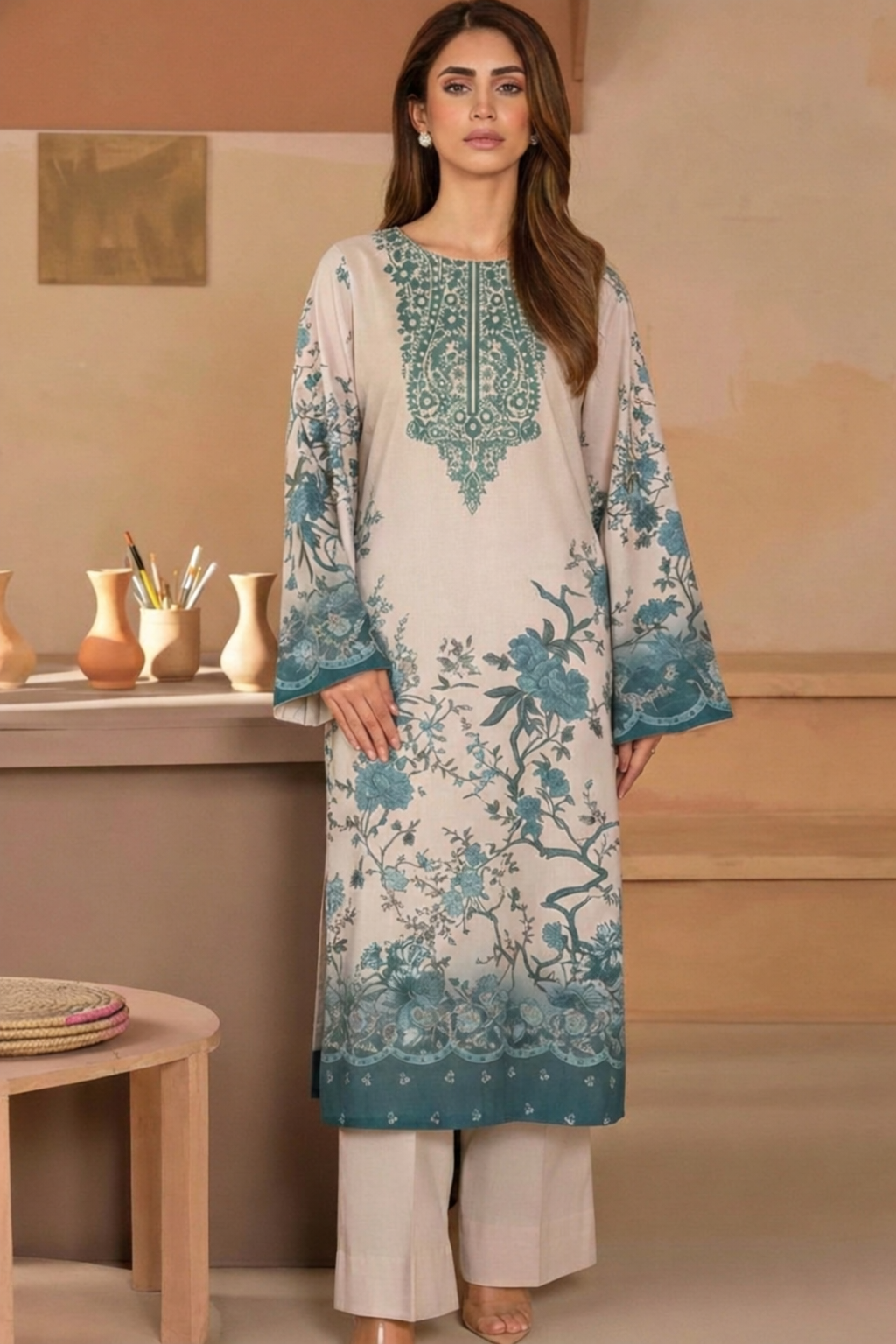 Co-Ord Set Ladies Unstitched 2 PC #061