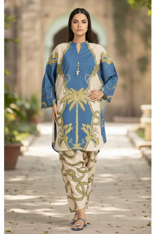 Co-Ord Set Ladies Unstitched 2 PC #072