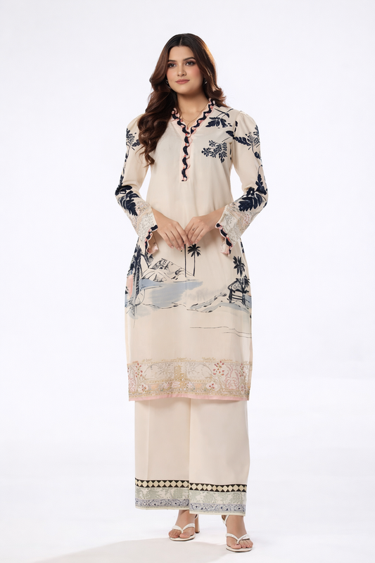 Co-Ord Set Ladies Unstitched 2 PC #076