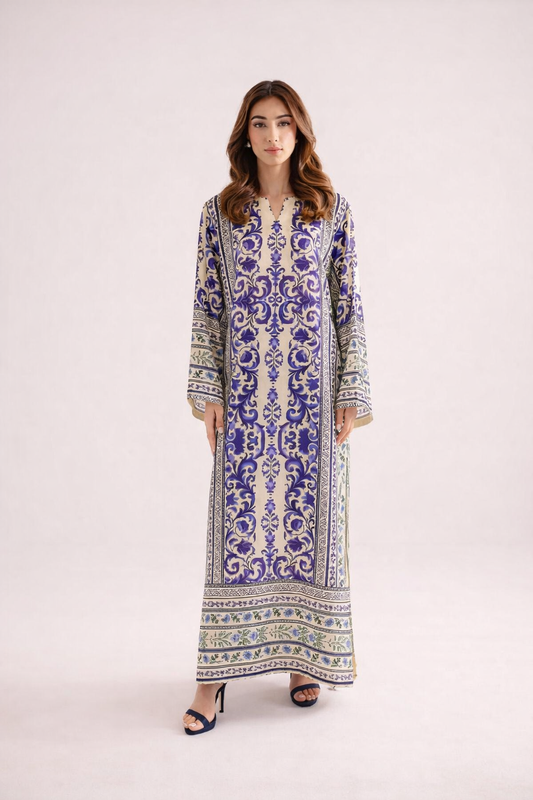 Long Co-Ord Set Ladies Unstitched 2 PC #077