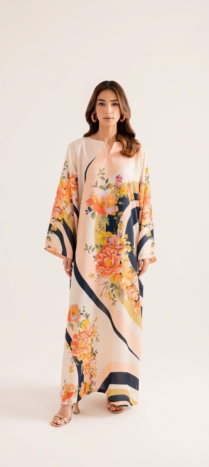 Long Co-Ord Set Ladies Unstitched 2 PC #084