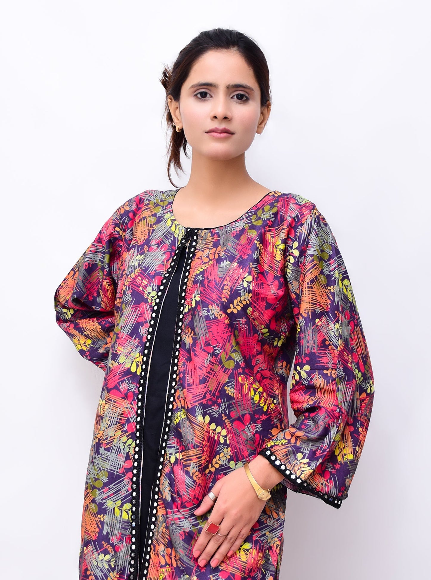 Premium Digital Linen Gown Style Stitched 2PC