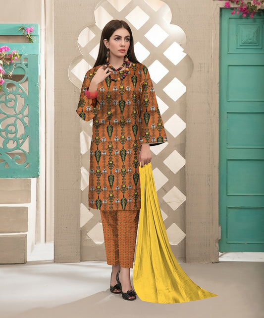 DYNASTY MICRO COTTON 4 SEASON STUFF ALLOVER PRINT UNSTITCHED 3 PC'S