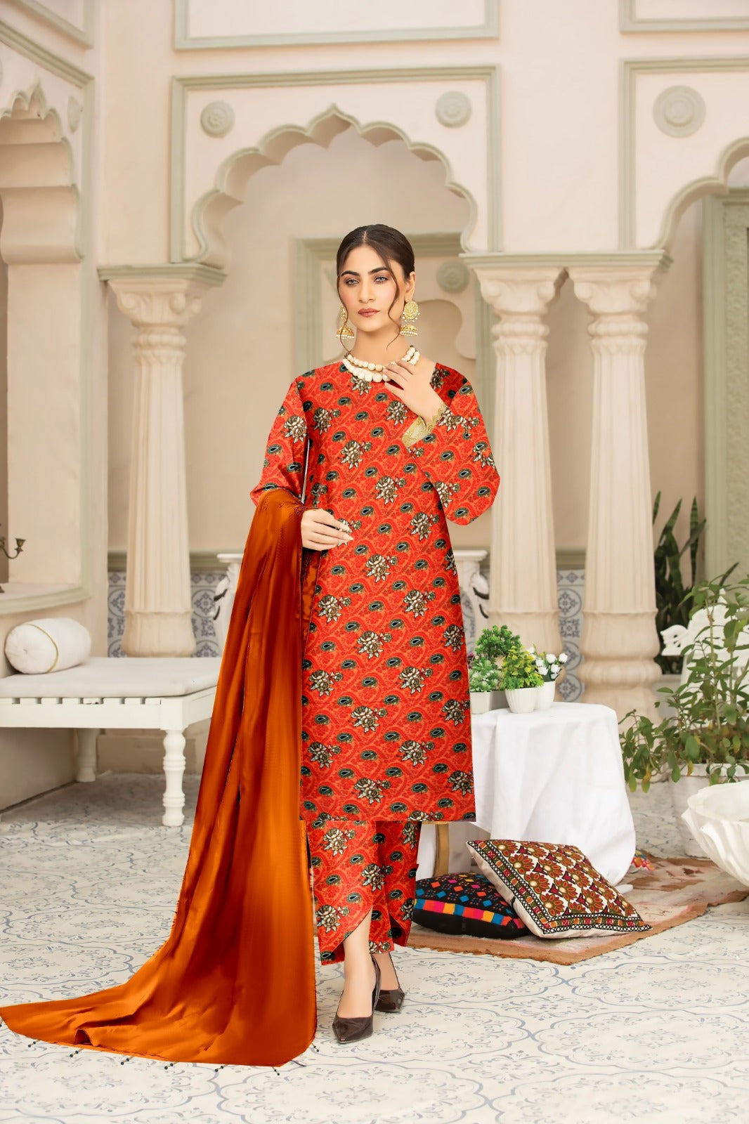 DYNASTY MICRO COTTON 4 SEASON STUFF ALLOVER PRINT UNSTITCHED 3 PC'S