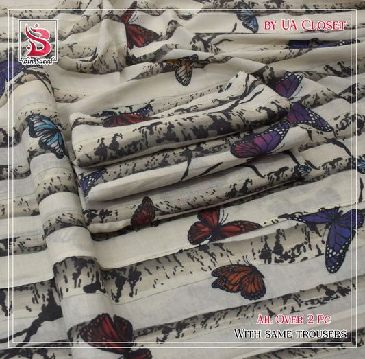 Lawn Ladies: 2-Piece Unstitched Floral Print #177