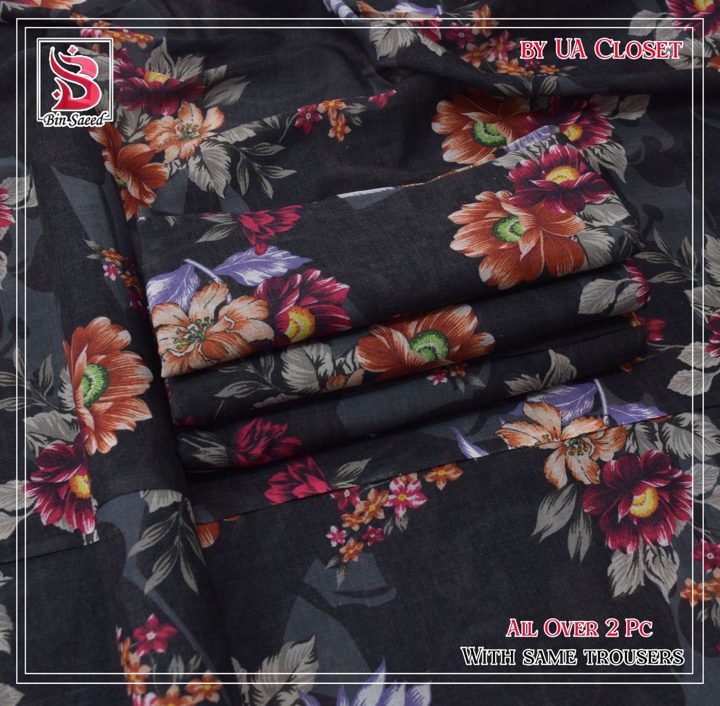 Lawn Ladies: 2-Piece Unstitched Floral Print #194